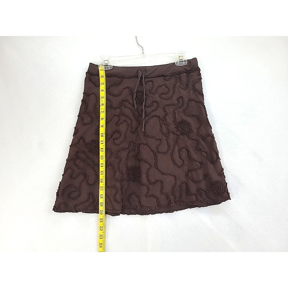Max Studio Floral Embroidered Skirt Sz Small Drawstring Tie Waist 100% Cotton - Picture 4 of 6